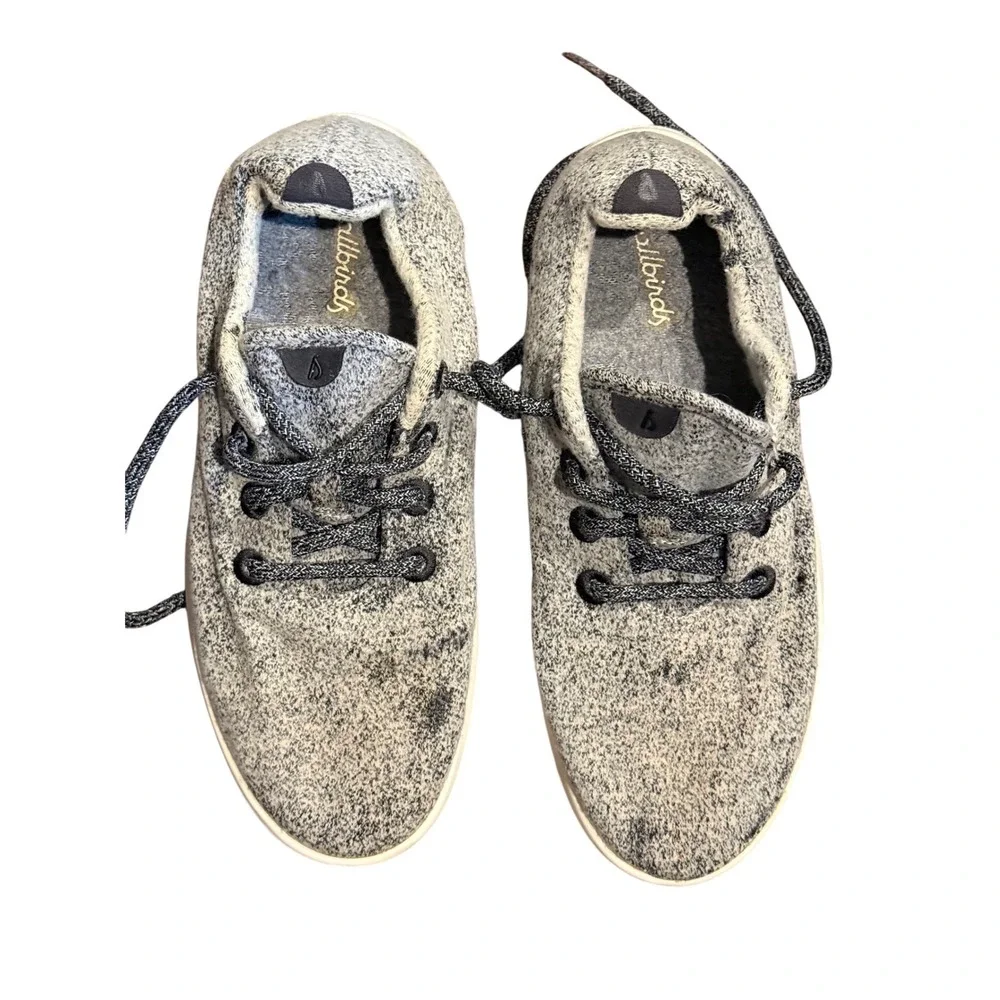Allbirds Wool Runners Womens Size 9 Grey Knit Lace Up Sneakers Shoes
